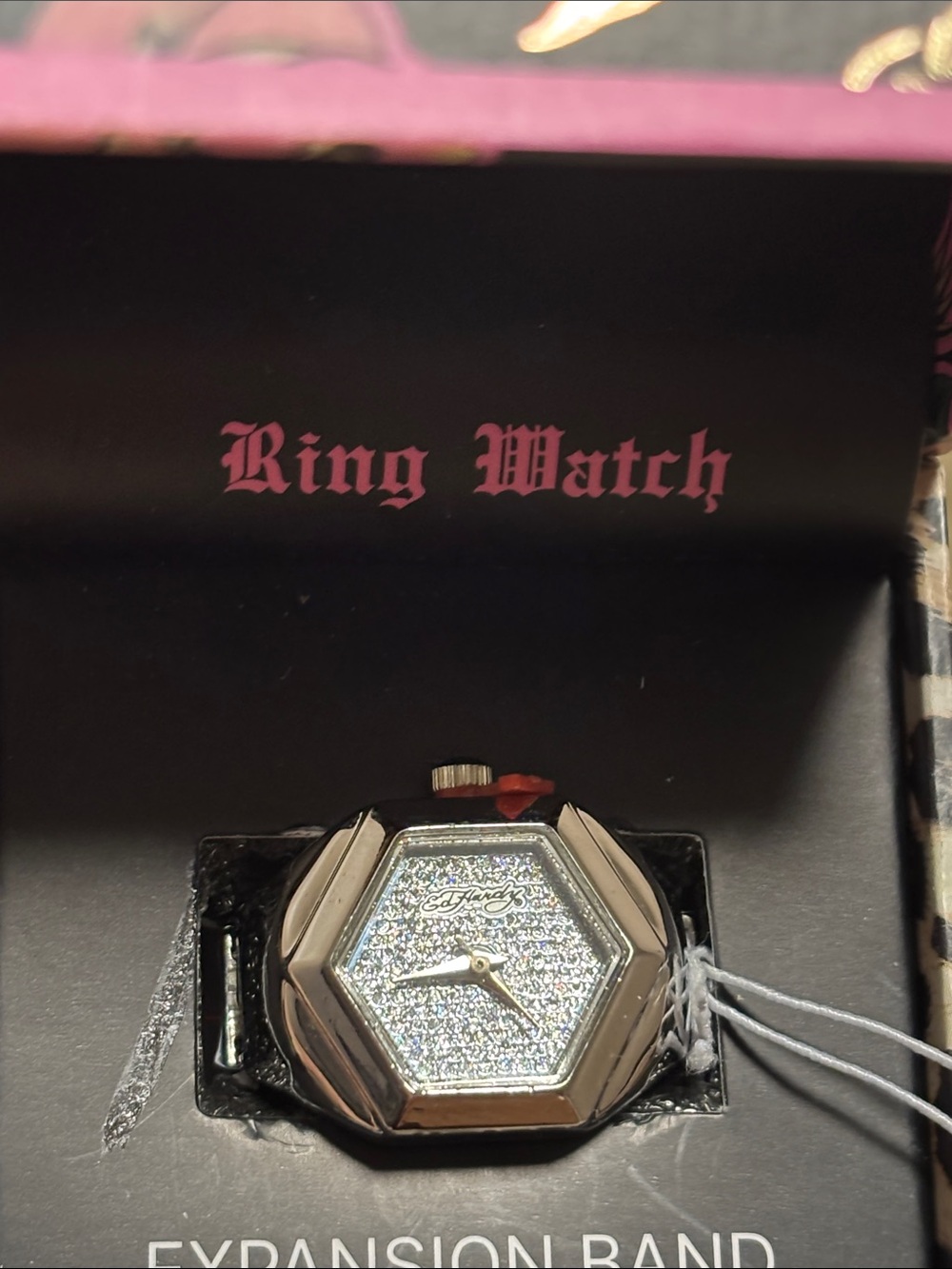 Ed Hardy NWT Ring Watch With Crystals - Picture 4 of 7